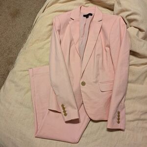 Ann Taylor pink stretch cotton suit